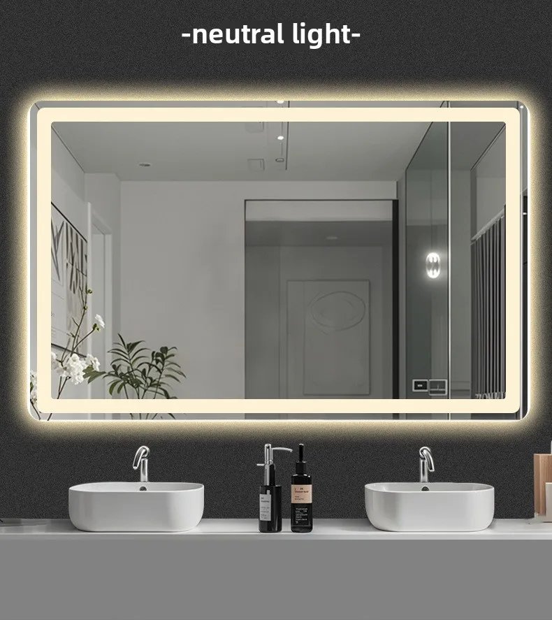 Bathroom Smart Mirror Toilet Toilet Toilet Mirror LED Light Mirror Makeup Defogging Human Body Induction Touch Screen Smart