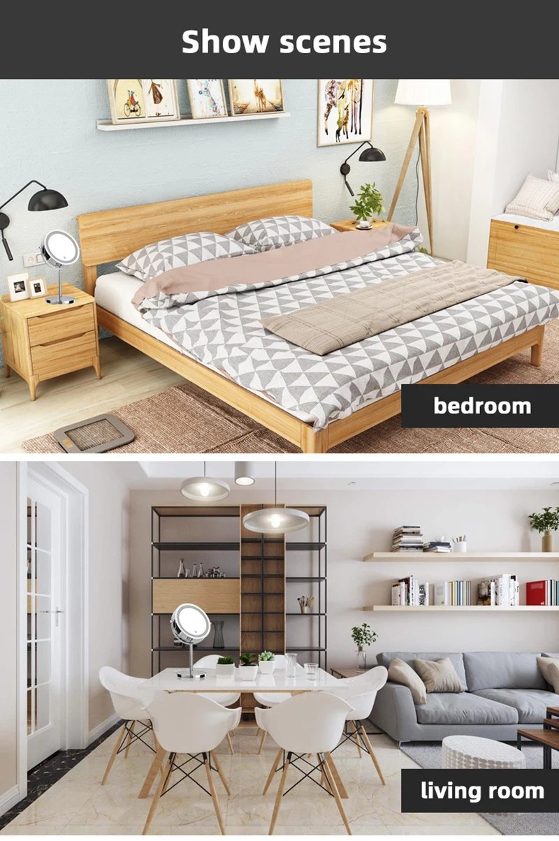 8 inch Makeup Mirror with LED 3 color Lights 5X7X10X Magnification Double Sided Vanity Mirror USB Charging Desktop table Mirrors