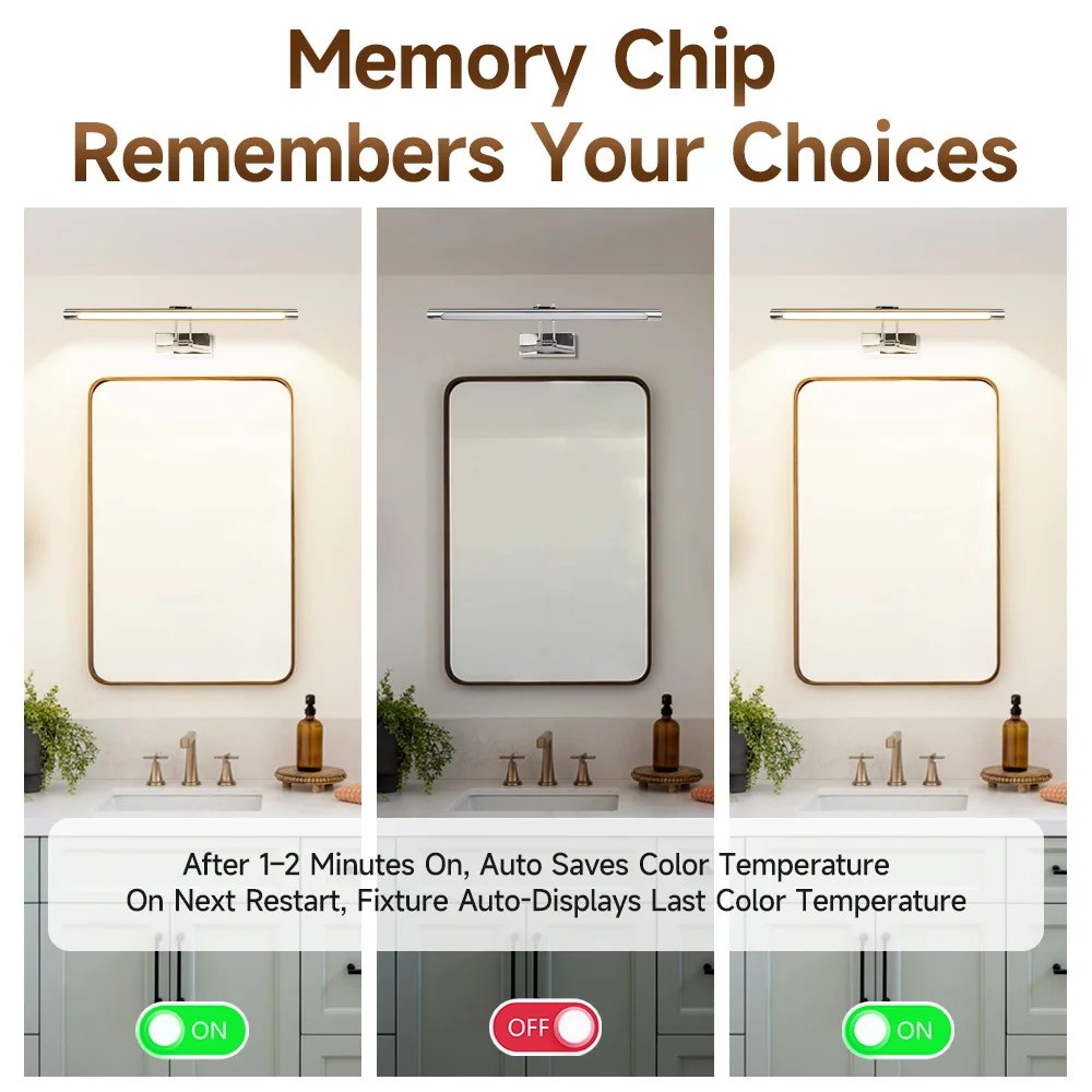 Modern LED Mirror Light Three Colors Lights Aluminum Led Bathroom Bath Mirror Line Lamp Make Up Light Bathroom Mirror Wall Lamps