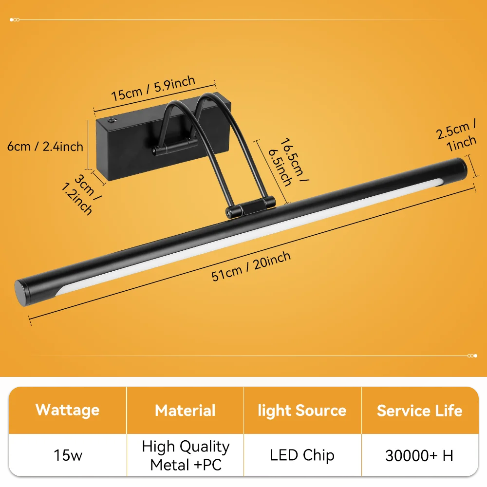 Modern LED Mirror Light Three Colors Lights Aluminum Led Bathroom Bath Mirror Line Lamp Make Up Light Bathroom Mirror Wall Lamps