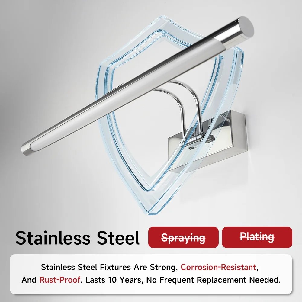 Modern LED Mirror Light Three Colors Lights Aluminum Led Bathroom Bath Mirror Line Lamp Make Up Light Bathroom Mirror Wall Lamps