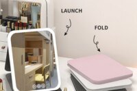 3-Color Dimmable LED Makeup Mirror with Touch Control Foldable Travel Mirror,Vanity Lighted Cosmetic Mirror for Home & Salon Use