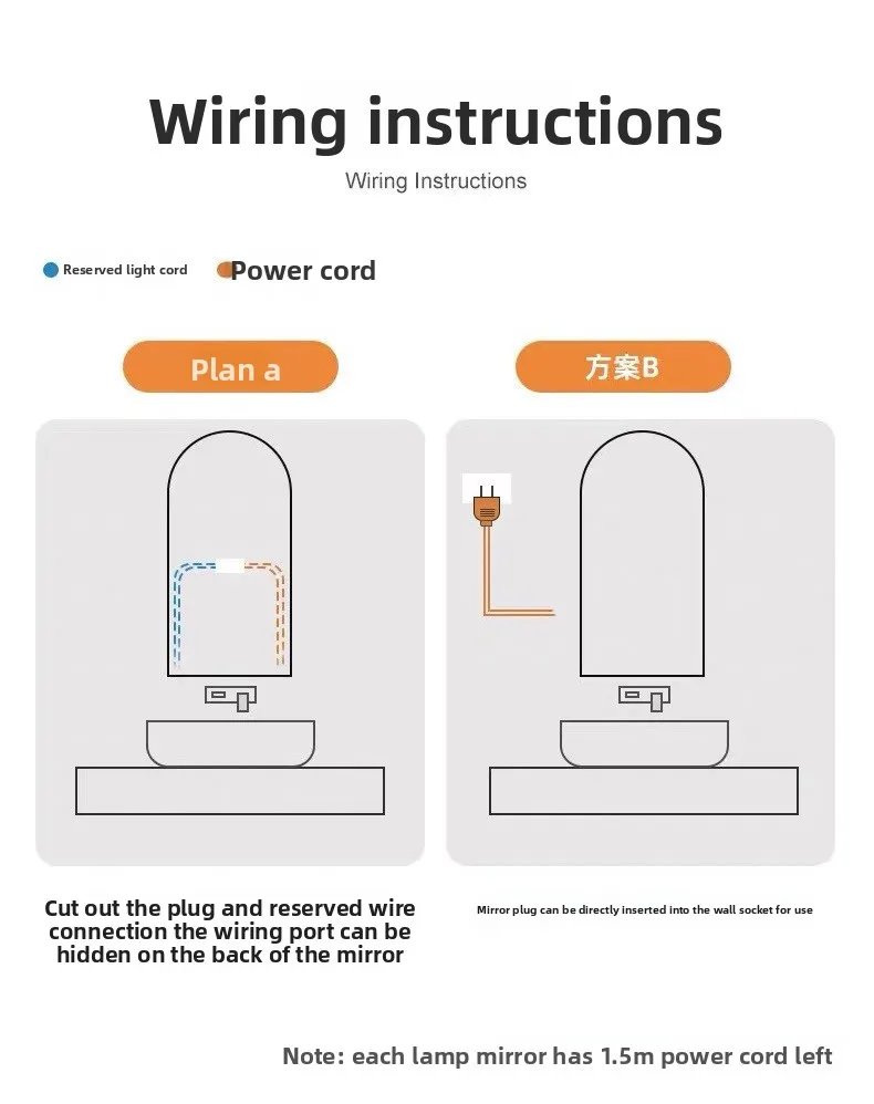 15.5 * 27.5 Inch Arch U-shaped Smart Bathroom Mirror LED Light Back Luminous Washstand Makeup Mirror Wall Hanging Vanity