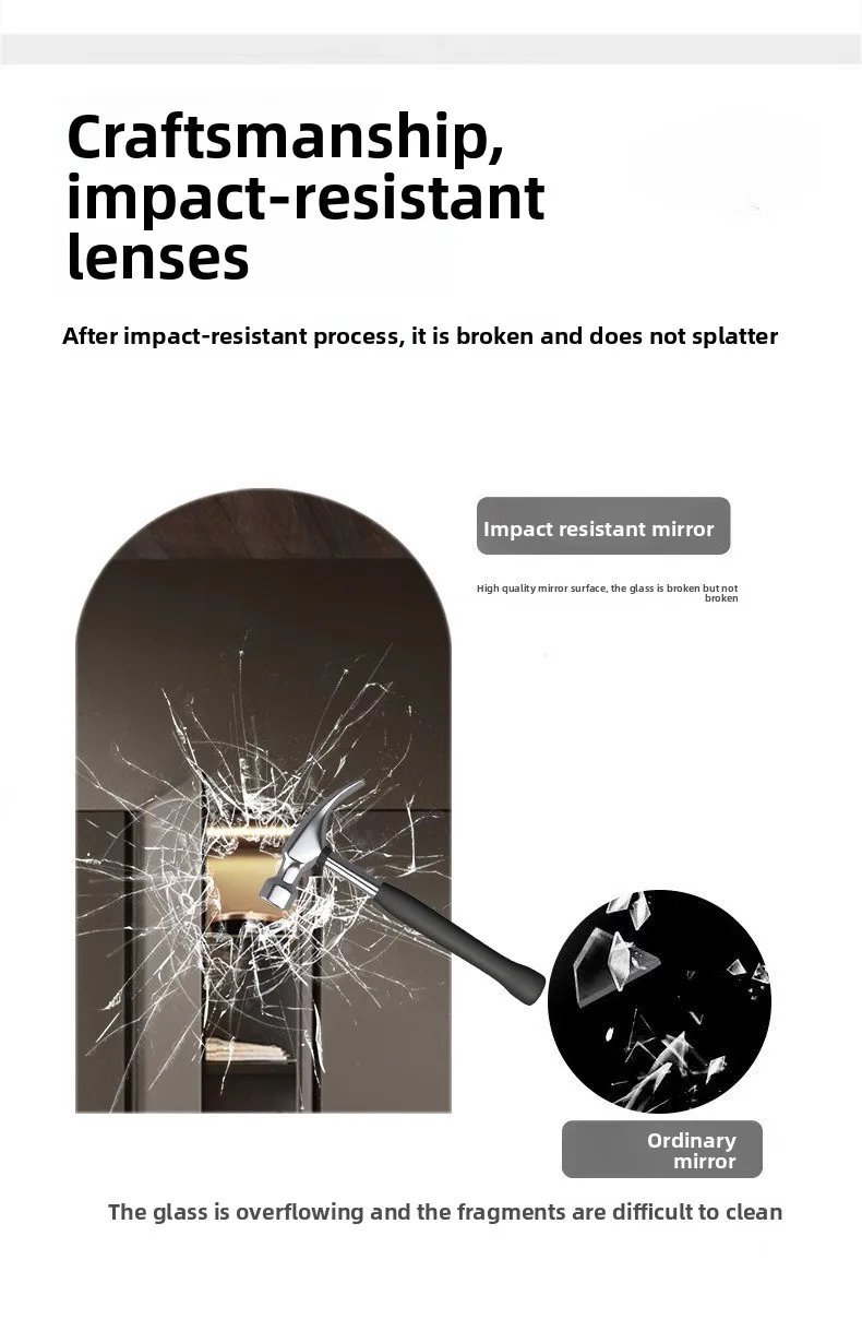 15.5 * 27.5 Inch Arch U-shaped Smart Bathroom Mirror LED Light Back Luminous Washstand Makeup Mirror Wall Hanging Vanity