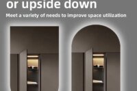 15.5 * 27.5 Inch Arch U-shaped Smart Bathroom Mirror LED Light Back Luminous Washstand Makeup Mirror Wall Hanging Vanity