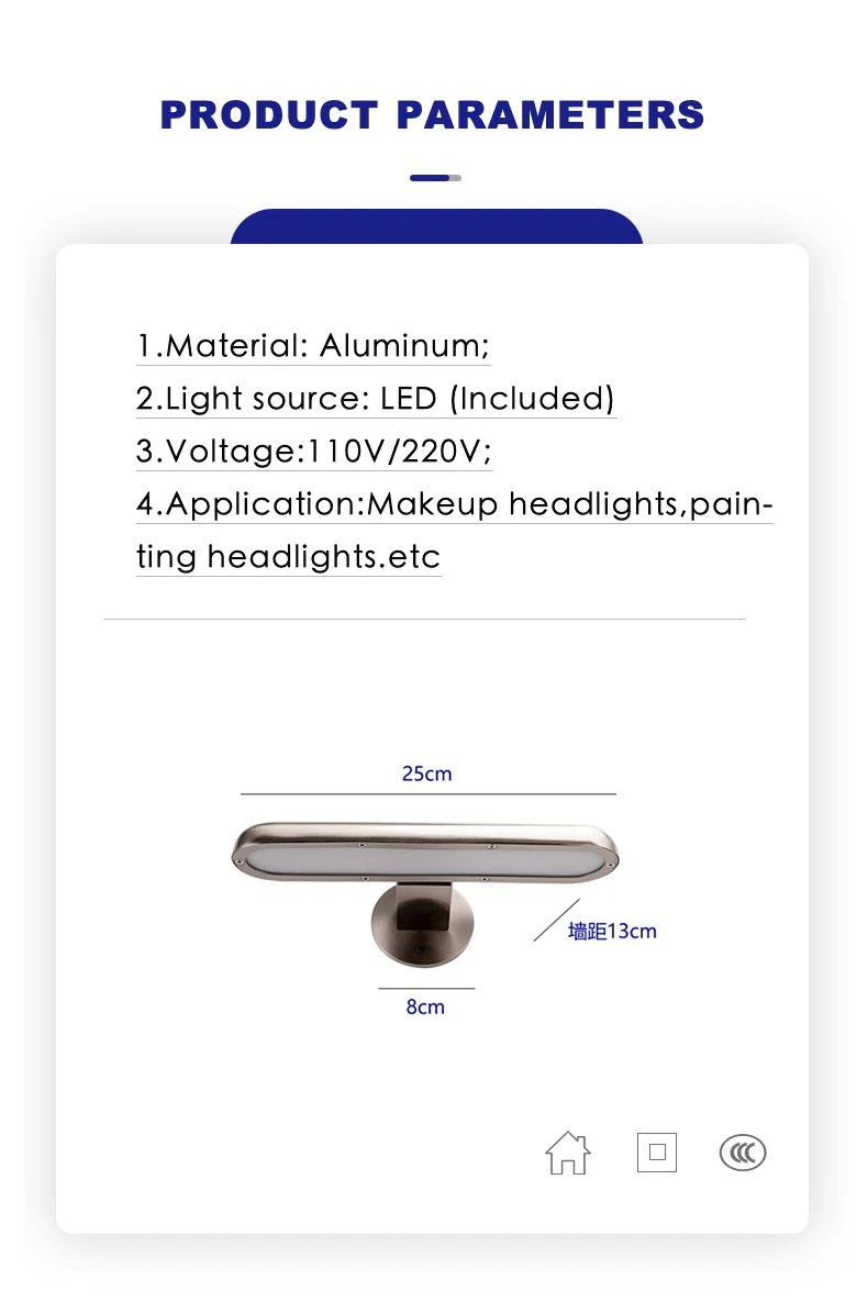 Modern Bathroom Light Stainless Steel Design LED Mirror Light Makeup Wall Lamp Vanity Lighting Fixtures Mirror Lamp 110V 220V Modern Bathroom Light Stainless Steel Design LED Mirror Light Makeup Wall Lamp Vanity Lighting Fixtures Mirror Lamp 110V 220V