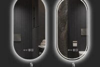 Oval Smart Mirror Defogging Bathroom Mirror with Light Led Vanity Mirror Wall Hanging Full Body Mirror Shower Mirror Spiegel