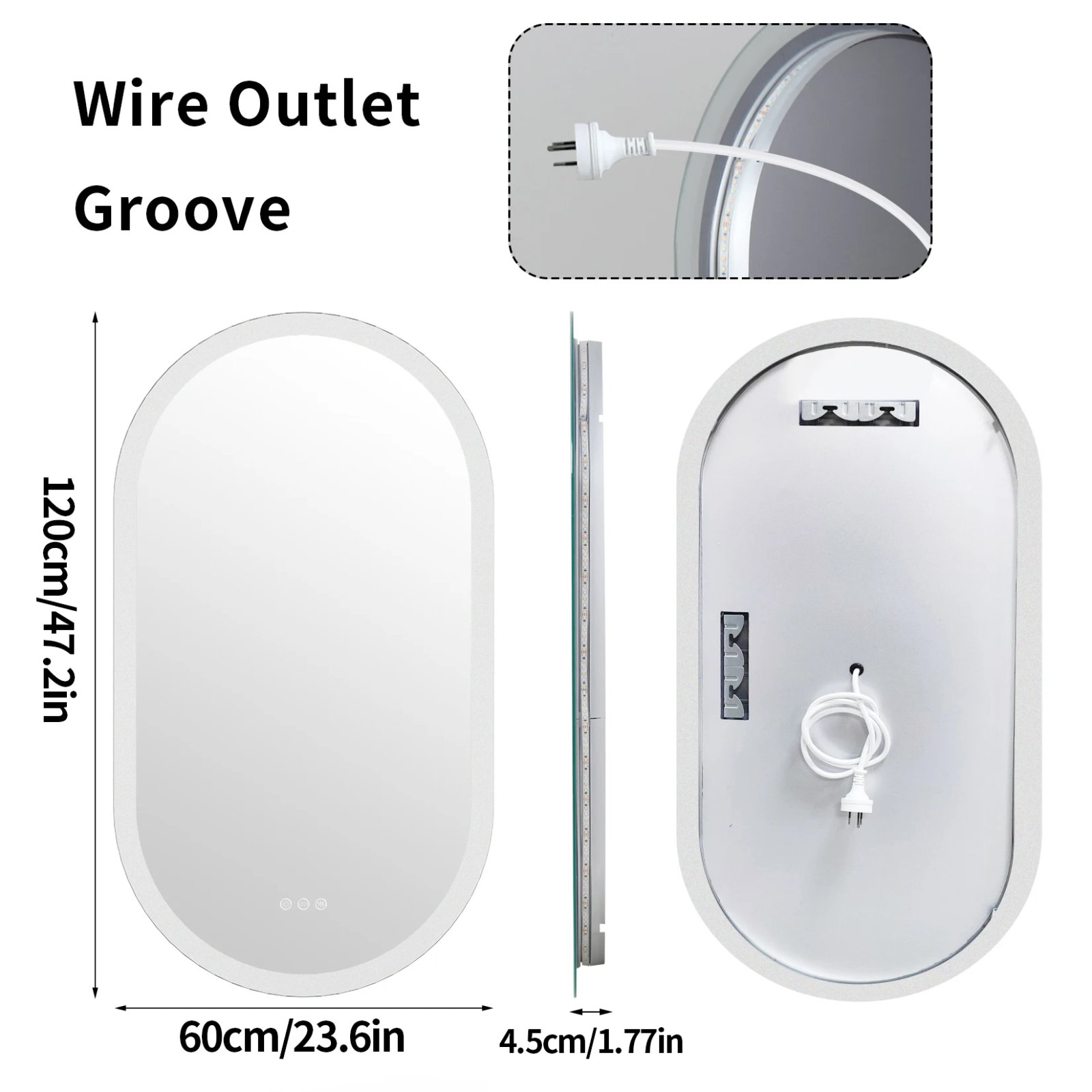Led Bathroom Mirror for Wall Mounted Oval Lighted Vanity Mirror with Lights Backlit, Frameless Wall Mirror with Lights Anti-Fog Led Bathroom Mirror for Wall Mounted Oval Lighted Vanity Mirror with Lights Backlit, Frameless Wall Mirror with Lights Anti-Fog