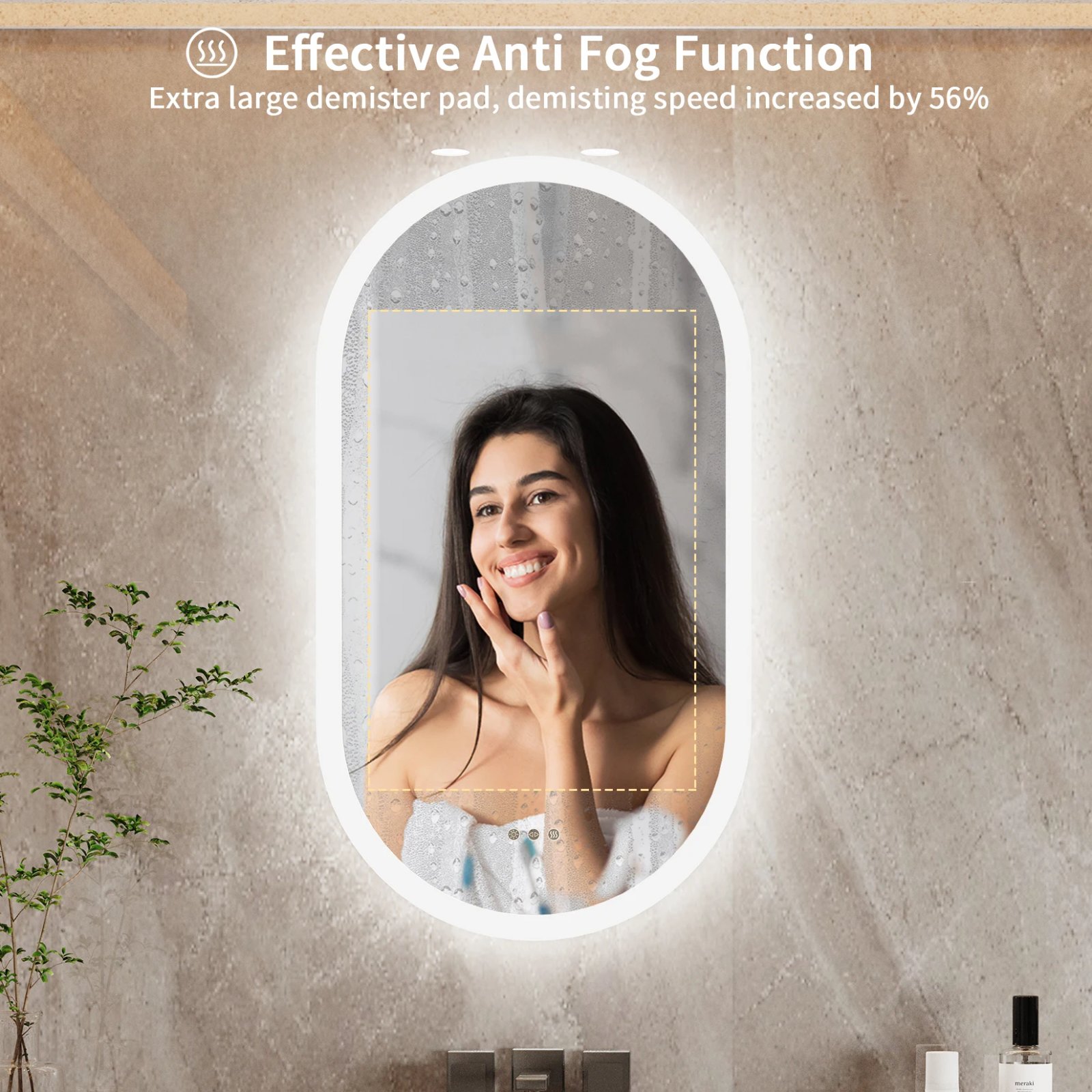 Led Bathroom Mirror for Wall Mounted Oval Lighted Vanity Mirror with Lights Backlit, Frameless Wall Mirror with Lights Anti-Fog Led Bathroom Mirror for Wall Mounted Oval Lighted Vanity Mirror with Lights Backlit, Frameless Wall Mirror with Lights Anti-Fog