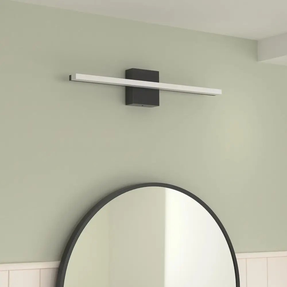 24 Modern Black LED Vanity Light Bar, 14W, IP44, 6000K Cool White for Bathroom Mirror
