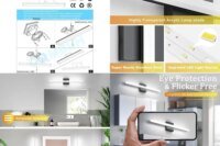 24 Modern Black LED Vanity Light Bar, 14W, IP44, 6000K Cool White for Bathroom Mirror