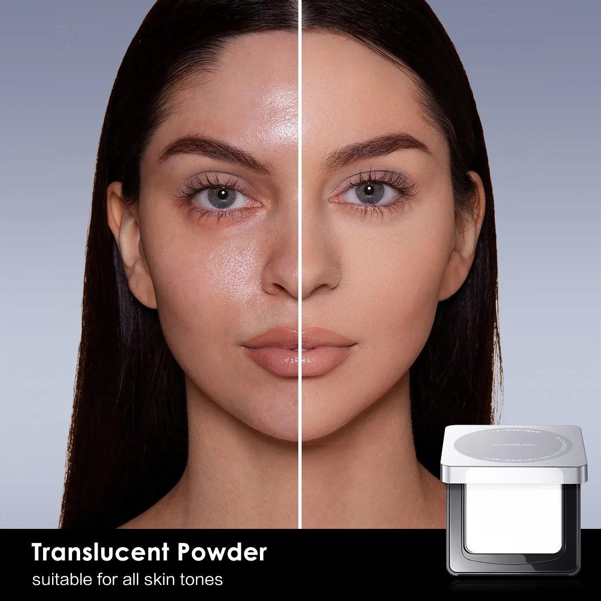 CARSLAN Stay Matte Face Pressed Powder Compact 24H Long Lasting Oil Control Translucent Loose Setting Powder For Face Makeup