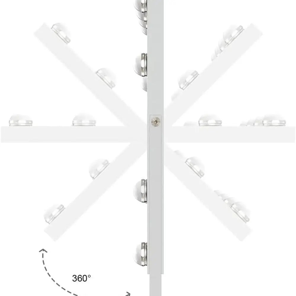 Hollywood Vanity Mirror with Smart Touch, 3-Color Dimmable Lights, 10X Magnification, 360° Swivel (White)