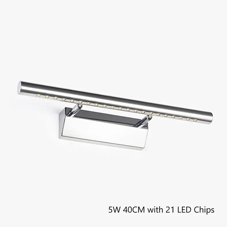 Led Wall Light 25CM AC85V-265V Wall Mounted Wall Lamp Bathroom Mirror Light Fixture Sconce Black Silver  Luxury Stainless