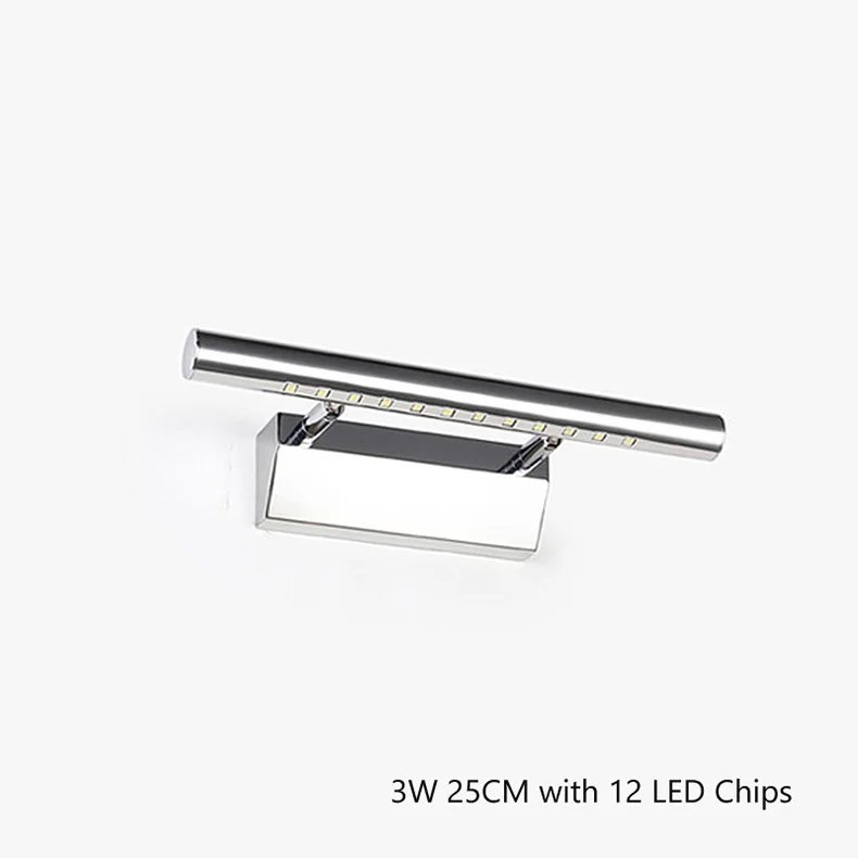 Led Wall Light 25CM AC85V-265V Wall Mounted Wall Lamp Bathroom Mirror Light Fixture Sconce Black Silver  Luxury Stainless