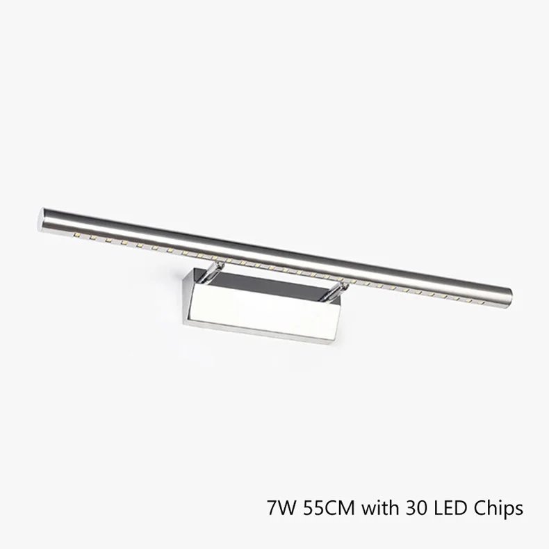 Led Wall Light 25CM AC85V-265V Wall Mounted Wall Lamp Bathroom Mirror Light Fixture Sconce Black Silver  Luxury Stainless
