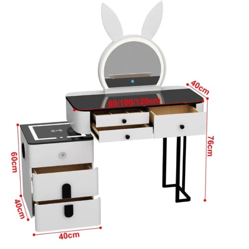 With Mirror And Lights Makeup Table Luxury Storage Women Dressing Table Comfortable Cosmetics Penteadeira Bedroom Furniture - Image 6