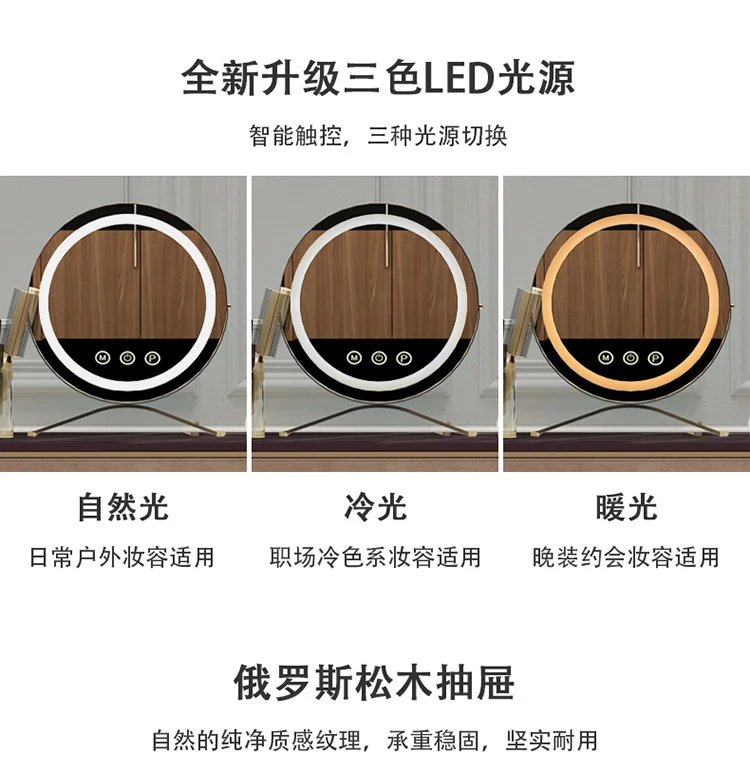 Makeup Storage Dresser Sets Nordic Led Lights Mirrors Girls Dressing Table Drawer Organizer Coiffeuse De Chambre Room Furniture