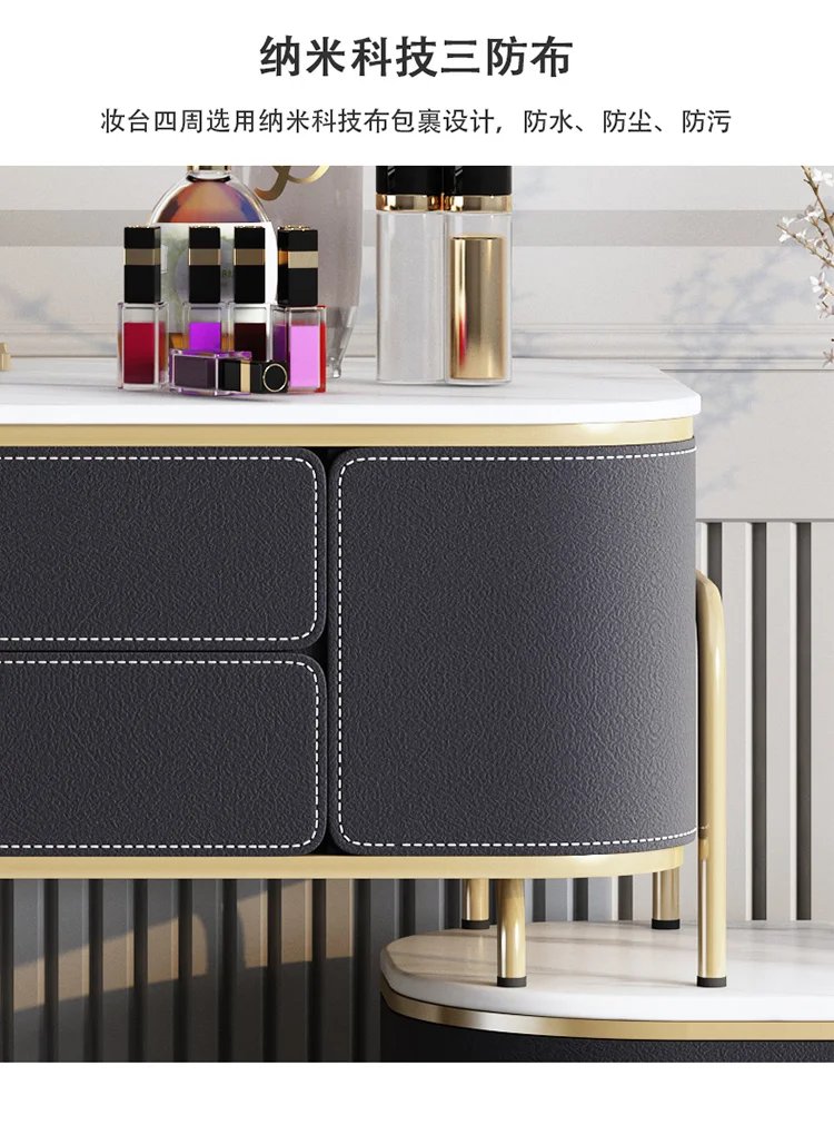 Makeup Storage Dresser Sets Nordic Led Lights Mirrors Girls Dressing Table Drawer Organizer Coiffeuse De Chambre Room Furniture