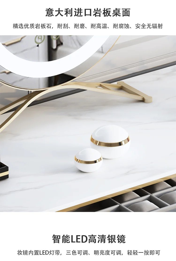 Makeup Storage Dresser Sets Nordic Led Lights Mirrors Girls Dressing Table Drawer Organizer Coiffeuse De Chambre Room Furniture