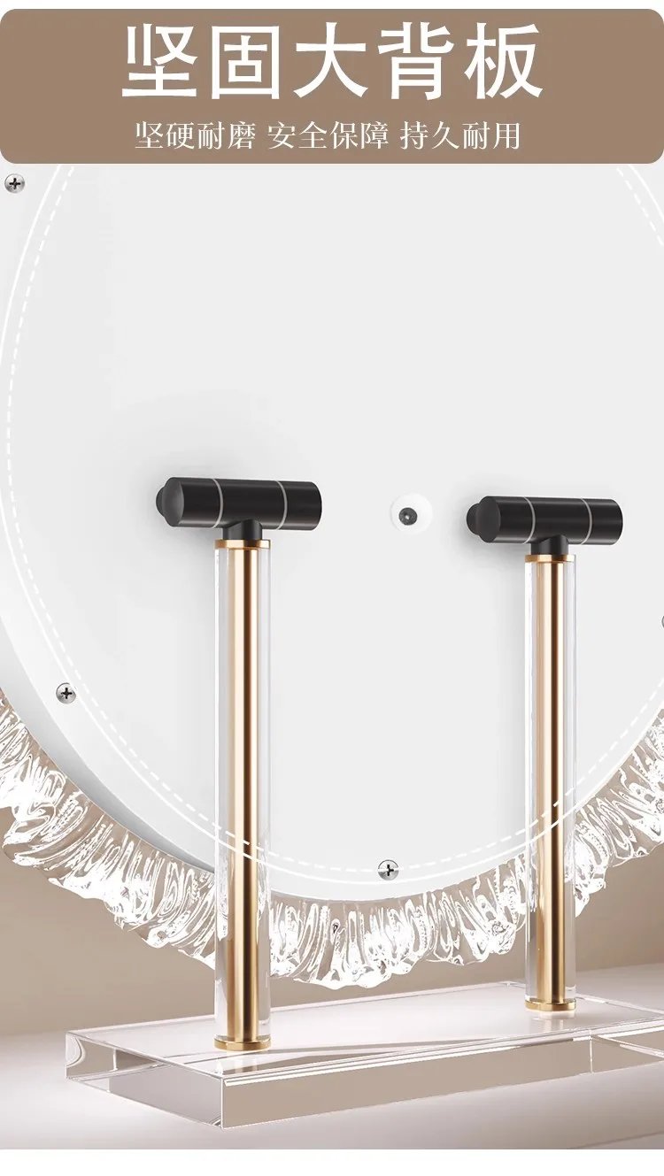 Dressing table makeup mirror with light desktop rotating vanity mirror smart touch beauty fill light mirror