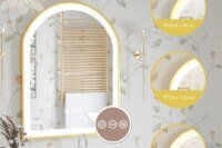 LUVODI Arched Framed Bathroom Mirror with Lights Washroom Wall Dressing Makeup Mirror with Demister