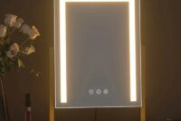 Makeup Mirror Smart Bathroom Mirror with Led Lights Lighted HD Square Desk Dressing Circle Mirror with 3 Color Dimmable Lighting