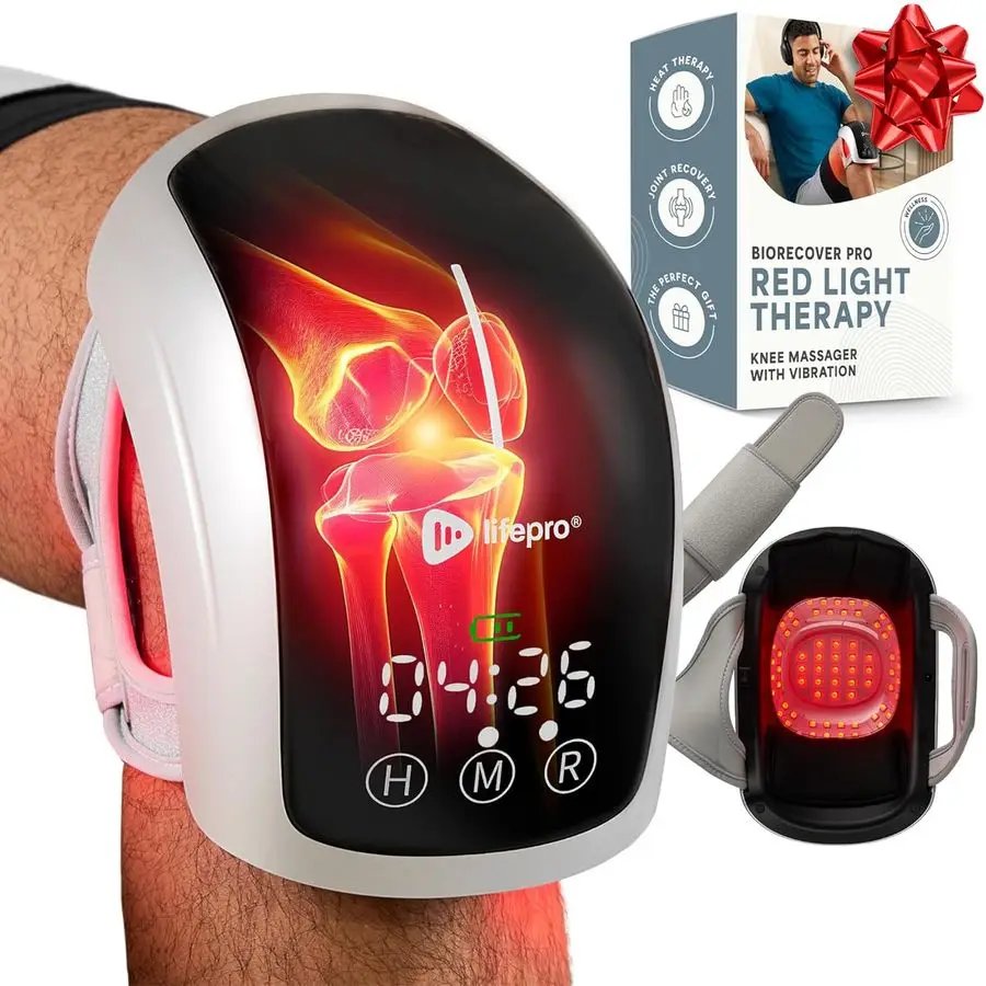 Knee Massager with Heat and Red Light Therapy Portable Infrared Device for Daily Wellness amp Relaxation Red Light Therapy Knee