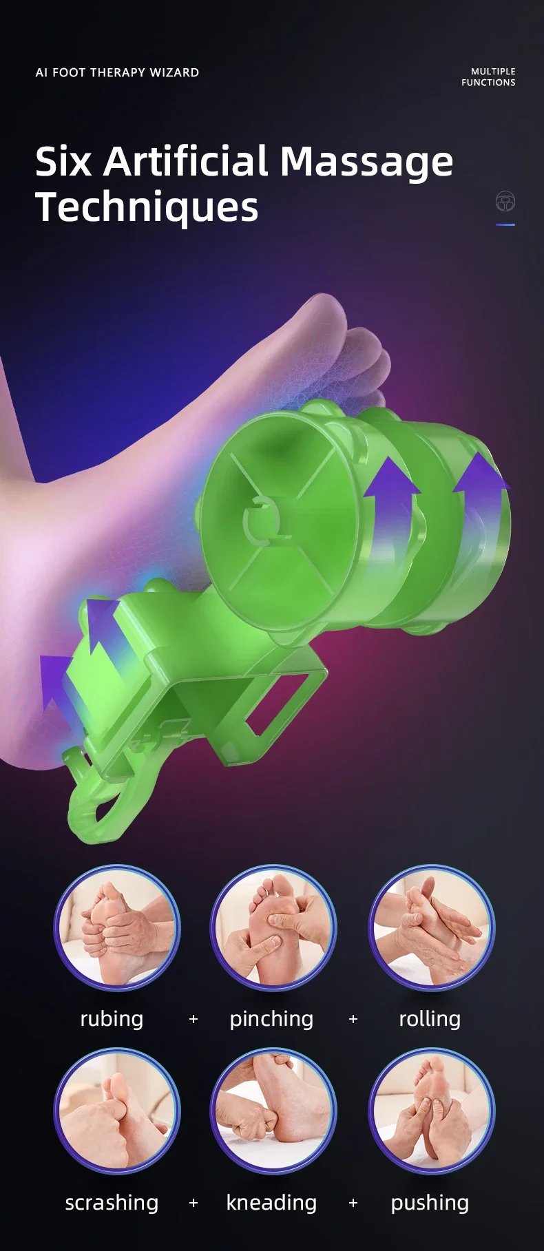 Smart Airbag Wrap Stretching Up Heated Balance Foot Pneumatic Well Massager With Remote Control