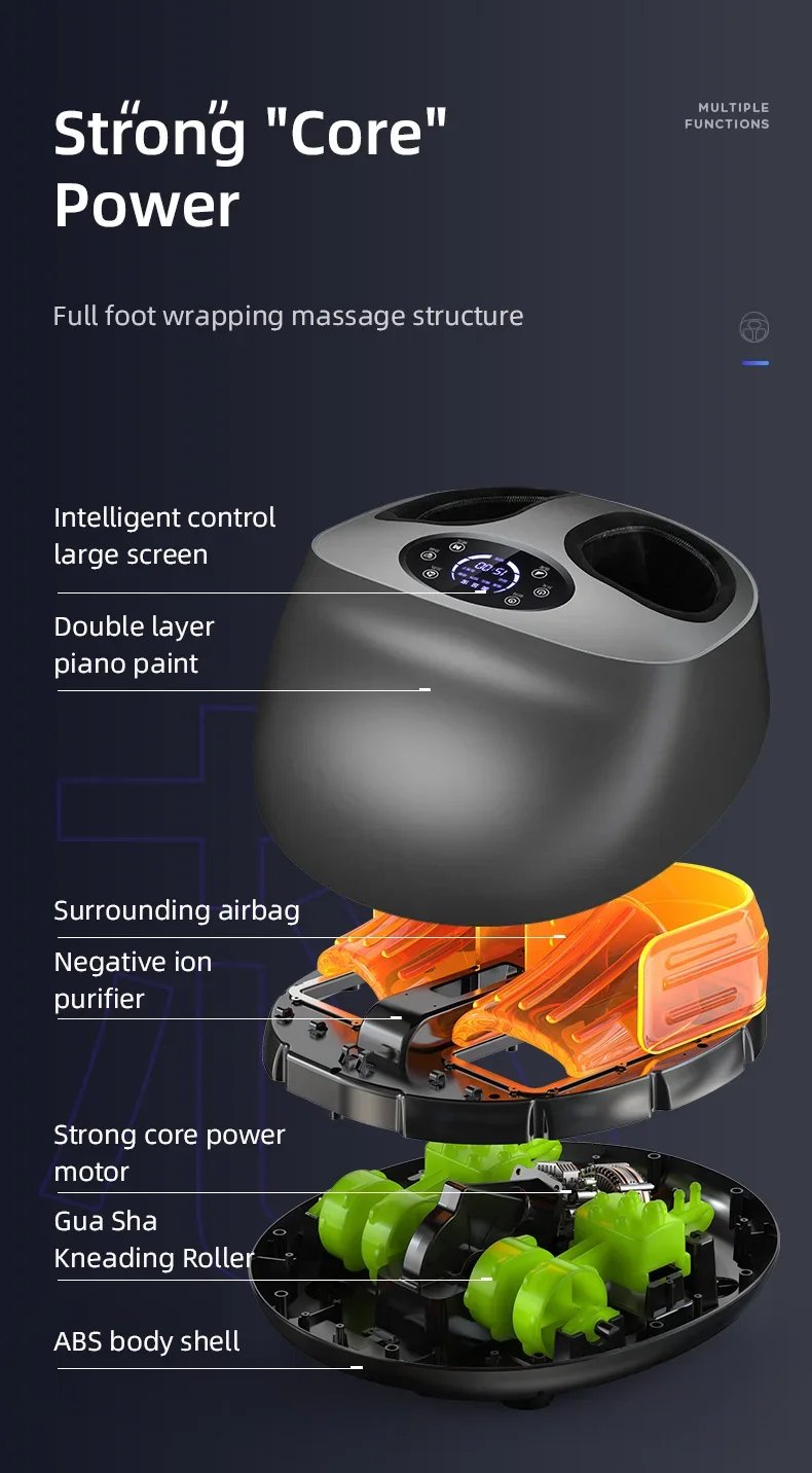 Smart Airbag Wrap Stretching Up Heated Balance Foot Pneumatic Well Massager With Remote Control