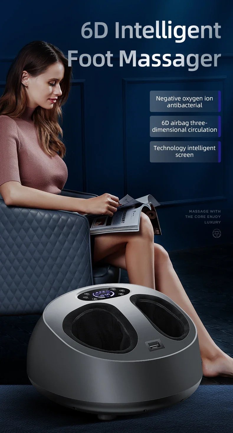 Smart Airbag Wrap Stretching Up Heated Balance Foot Pneumatic Well Massager With Remote Control