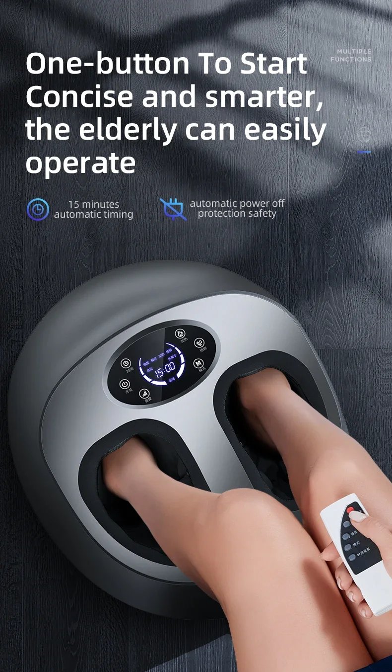 Smart Airbag Wrap Stretching Up Heated Balance Foot Pneumatic Well Massager With Remote Control