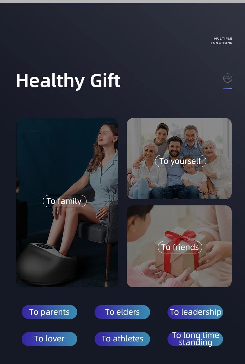 Smart Airbag Wrap Stretching Up Heated Balance Foot Pneumatic Well Massager With Remote Control