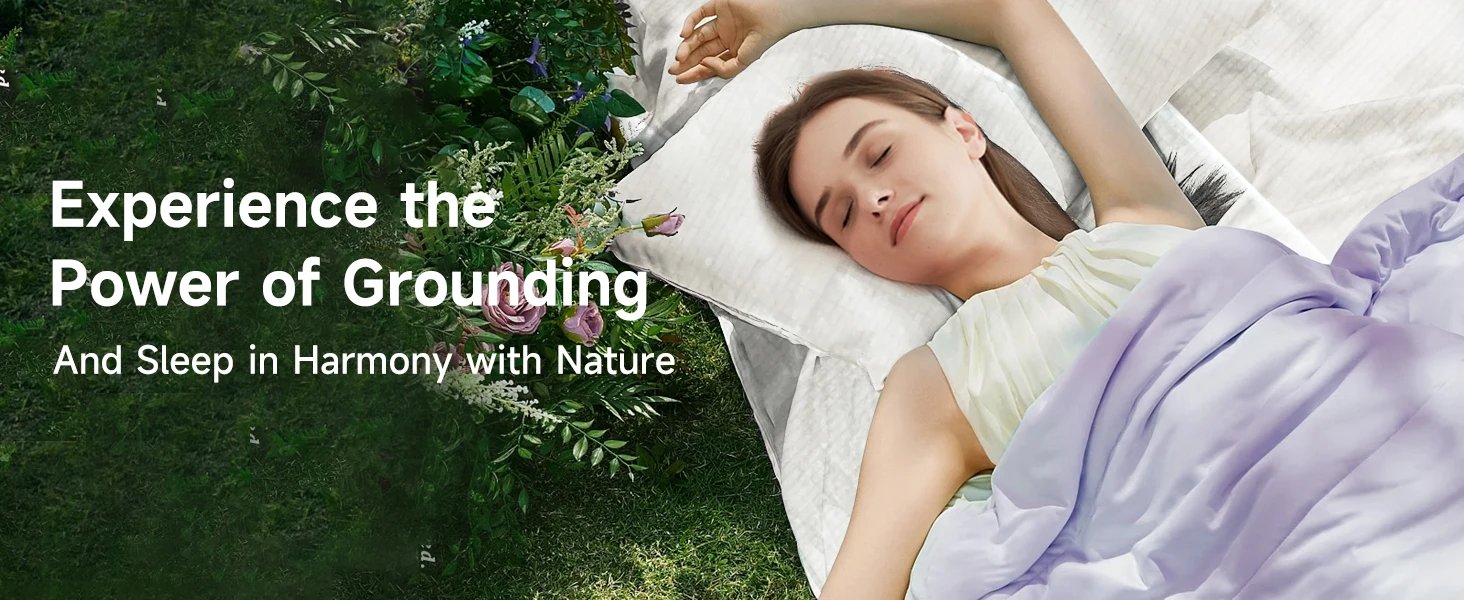 Grounding Mat Grounding Bed Sheet with 10% Silver Fiber & 90% Organic Cotton Natural Wellness and Healthy Earth Energy