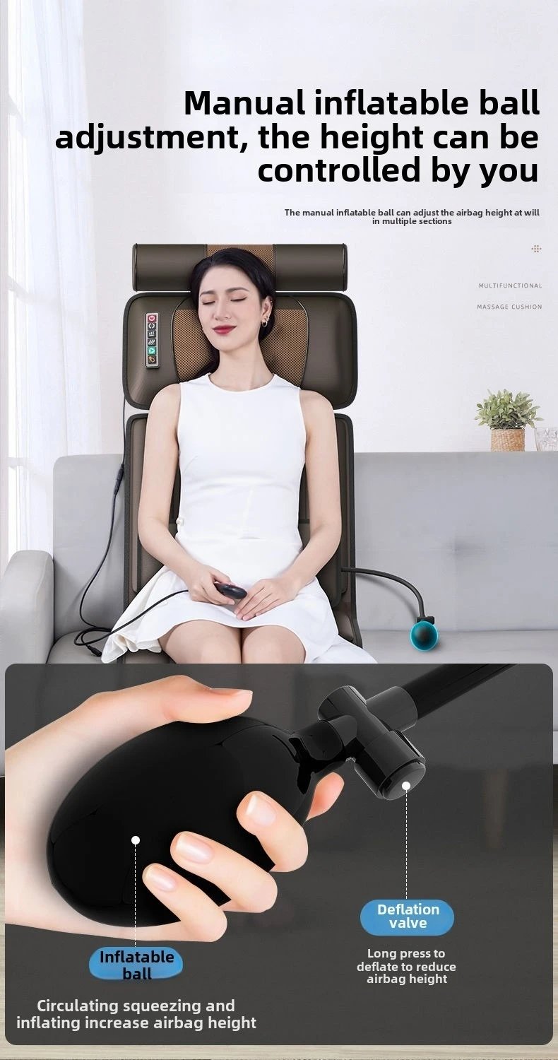 Multifunctional Lumbar Traction Massage Mattress Cushion Full Body Electric Shoulder Neck Waist Back Vibrations Removable Gift