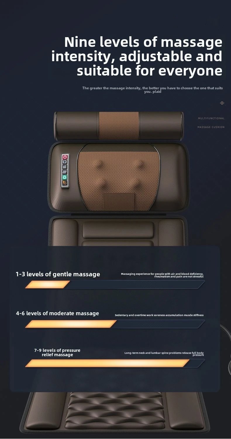 Multifunctional Lumbar Traction Massage Mattress Cushion Full Body Electric Shoulder Neck Waist Back Vibrations Removable Gift