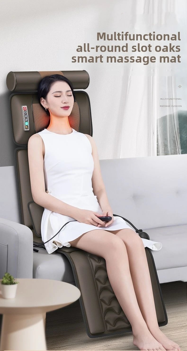 Multifunctional Lumbar Traction Massage Mattress Cushion Full Body Electric Shoulder Neck Waist Back Vibrations Removable Gift