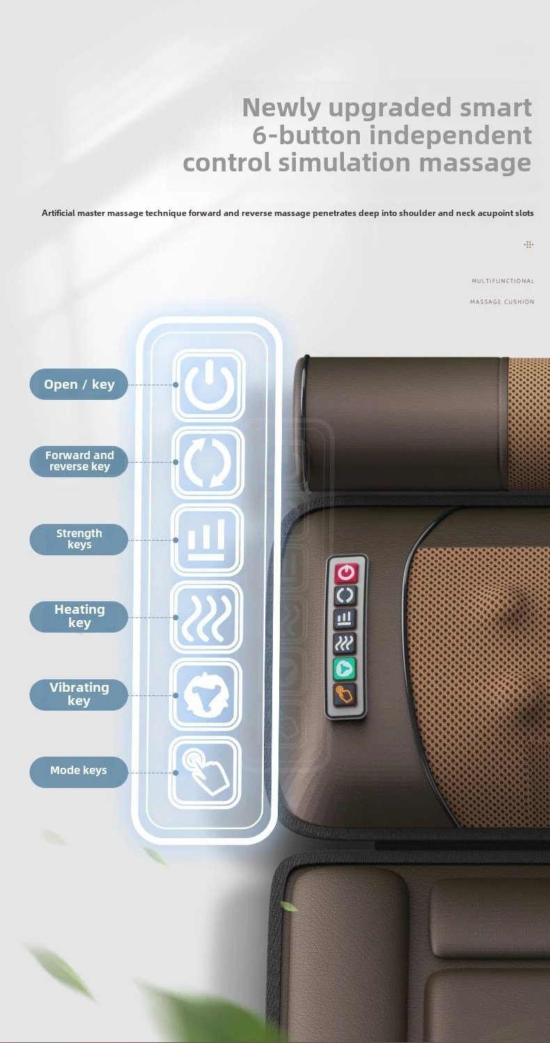 Multifunctional Lumbar Traction Massage Mattress Cushion Full Body Electric Shoulder Neck Waist Back Vibrations Removable Gift