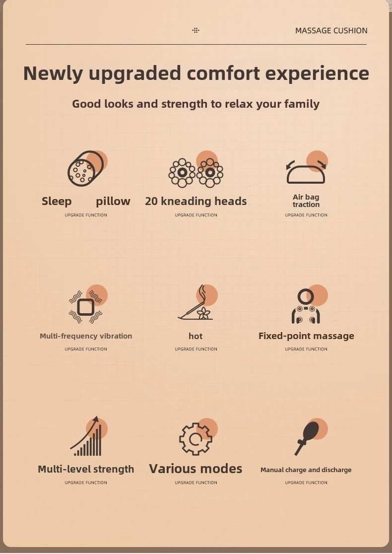 Multifunctional Lumbar Traction Massage Mattress Cushion Full Body Electric Shoulder Neck Waist Back Vibrations Removable Gift