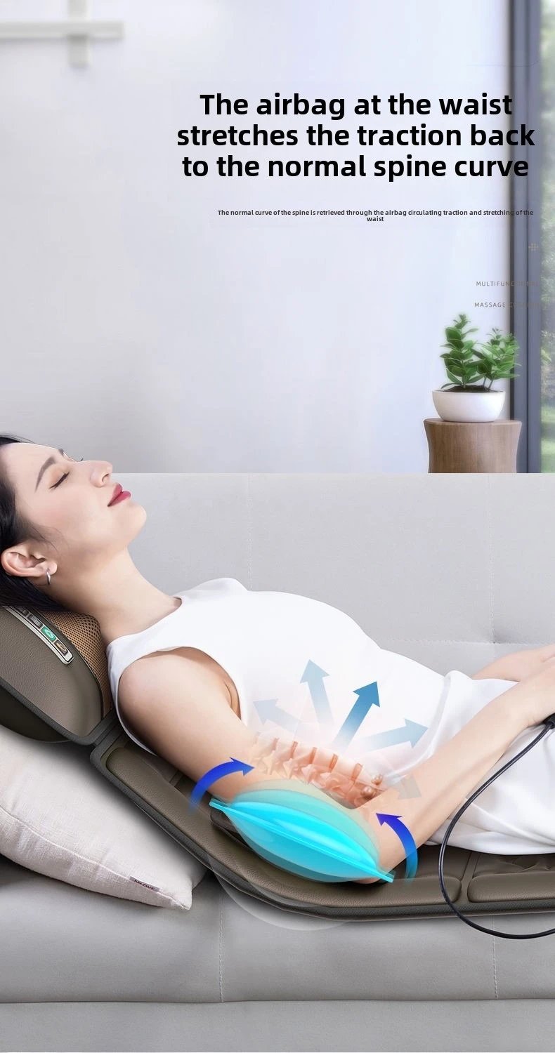 Multifunctional Lumbar Traction Massage Mattress Cushion Full Body Electric Shoulder Neck Waist Back Vibrations Removable Gift