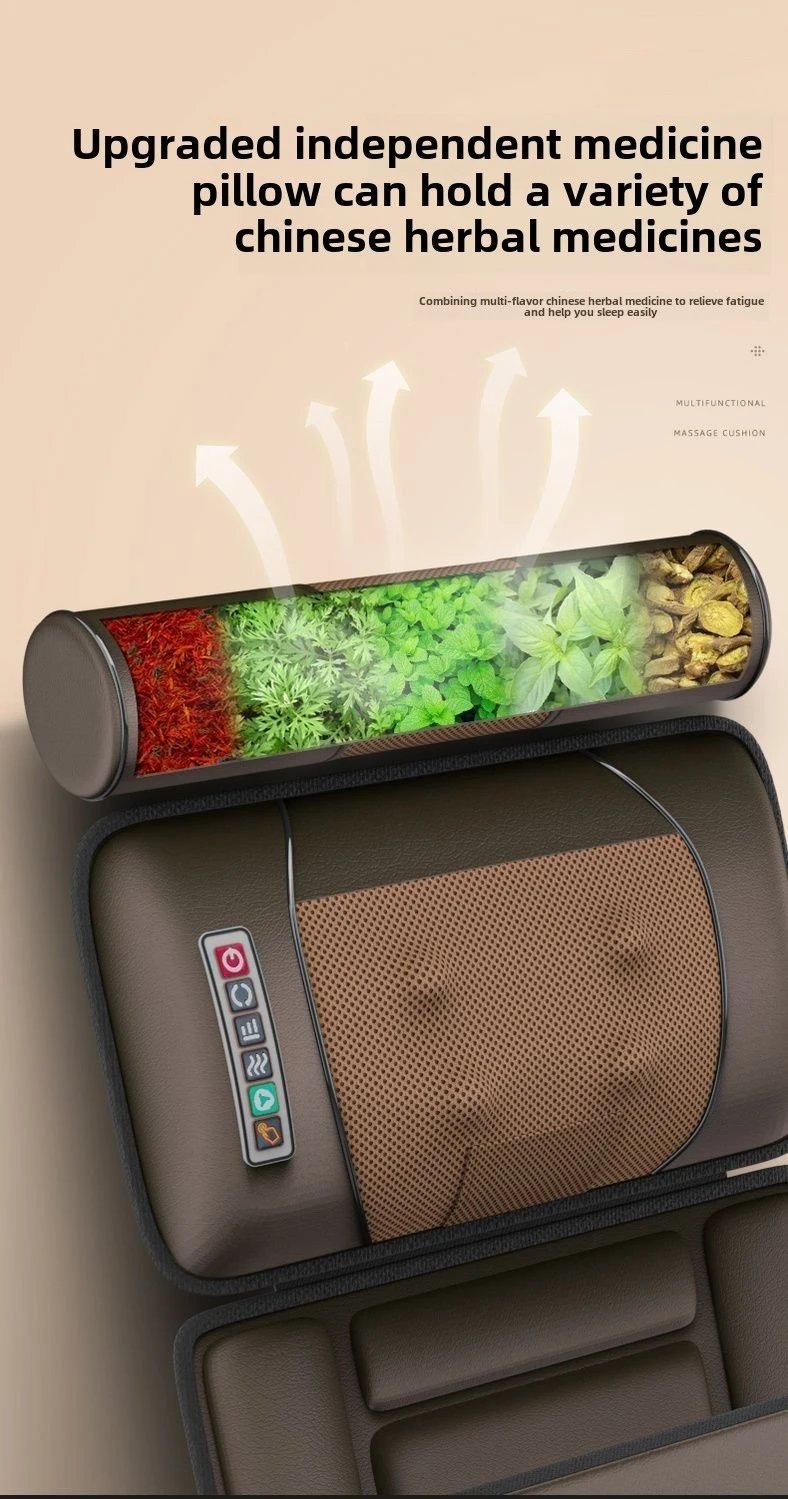 Multifunctional Lumbar Traction Massage Mattress Cushion Full Body Electric Shoulder Neck Waist Back Vibrations Removable Gift