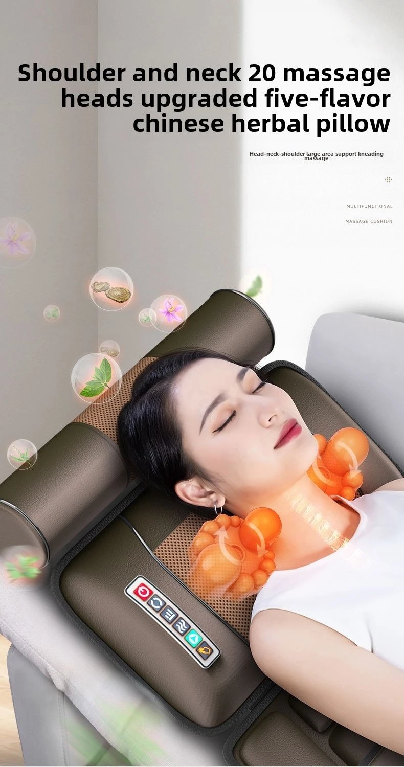 Multifunctional Lumbar Traction Massage Mattress Cushion Full Body Electric Shoulder Neck Waist Back Vibrations Removable Gift