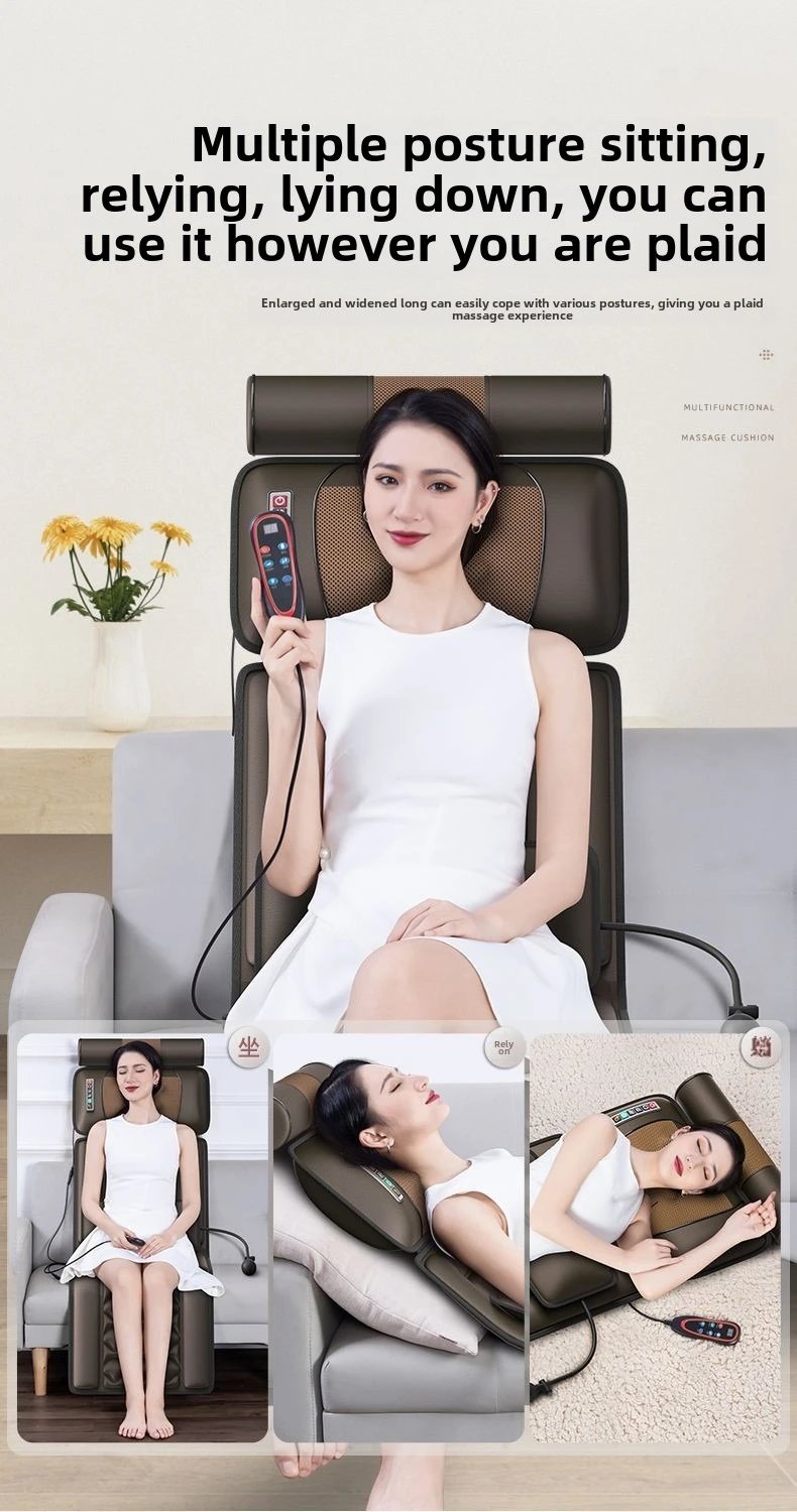 Multifunctional Lumbar Traction Massage Mattress Cushion Full Body Electric Shoulder Neck Waist Back Vibrations Removable Gift