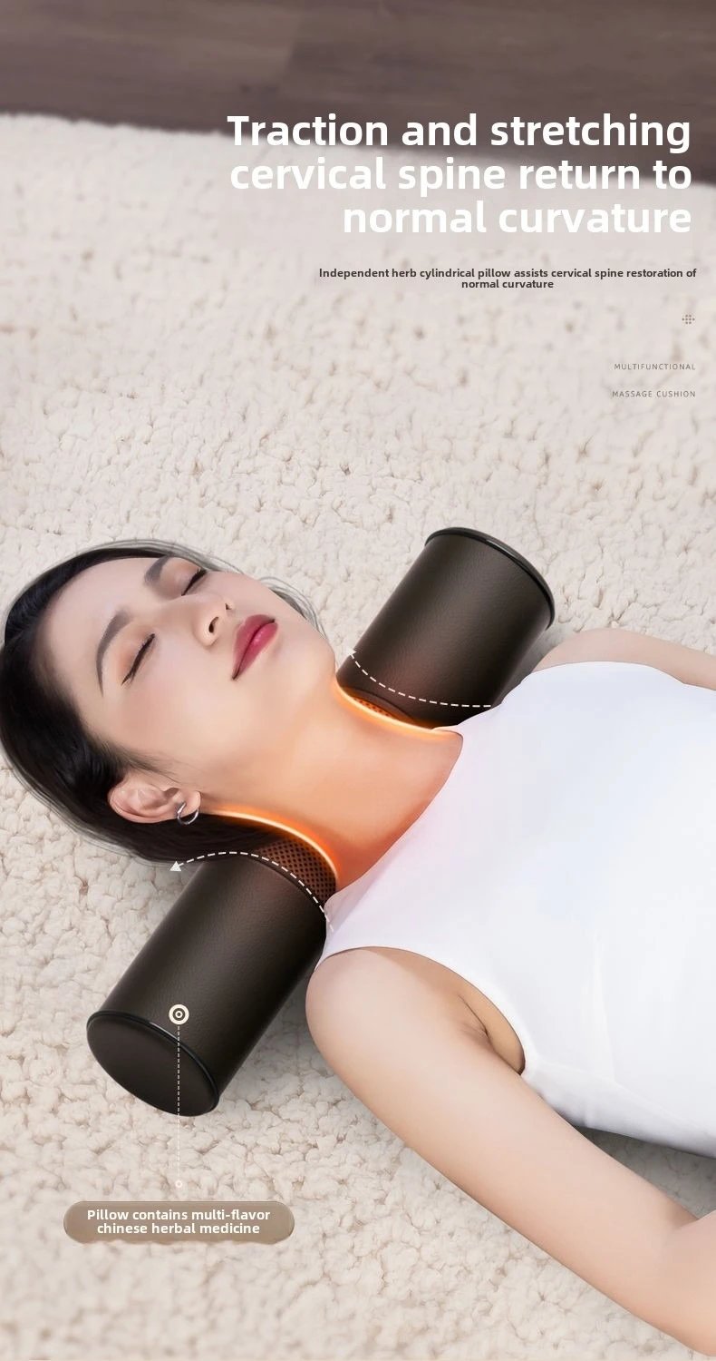 Multifunctional Lumbar Traction Massage Mattress Cushion Full Body Electric Shoulder Neck Waist Back Vibrations Removable Gift