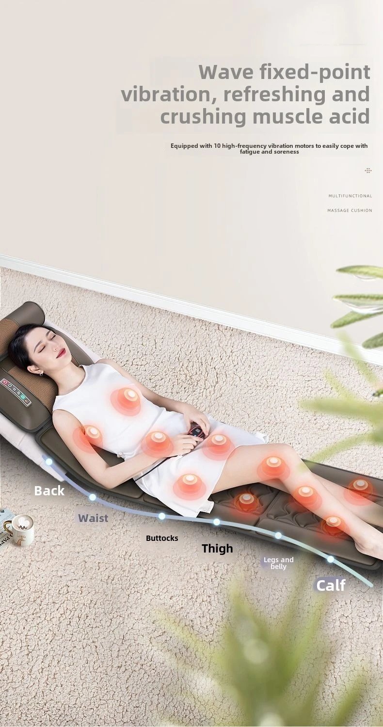 Multifunctional Lumbar Traction Massage Mattress Cushion Full Body Electric Shoulder Neck Waist Back Vibrations Removable Gift