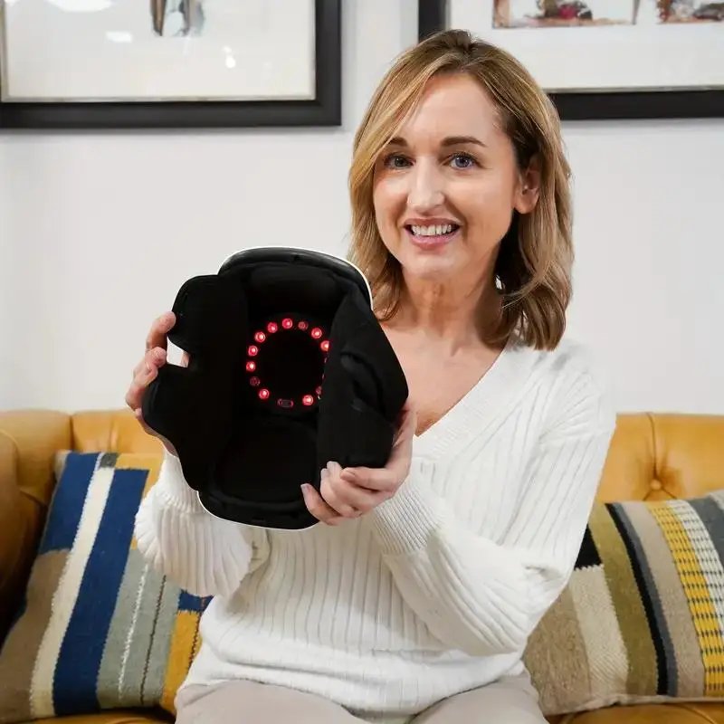 Cordless Knee Massager with Heat and Vibration, Portable Knee Massager with Large LED Screen, Adjustable Temperature, Comfort Pe