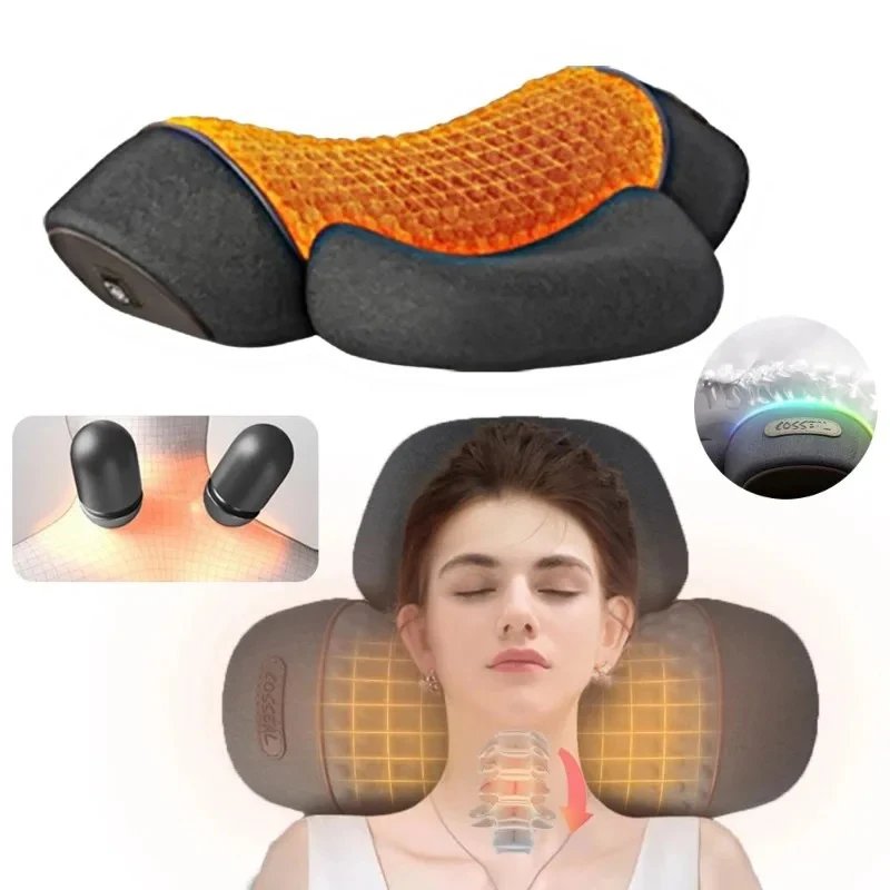 Electric Neck Massager Cervical Pillow Hot Compress Neck Stretch Heating Vibration Neck Shoulder Massage Pillow Back Traction - Image 2