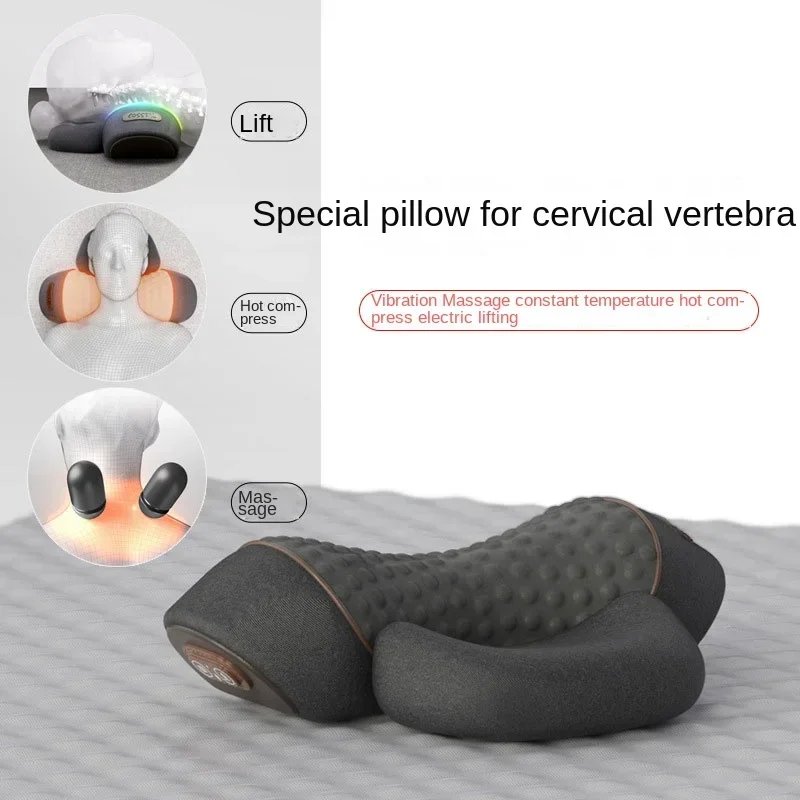 Electric Neck Massager Cervical Pillow Hot Compress Neck Stretch Heating Vibration Neck Shoulder Massage Pillow Back Traction - Image 3
