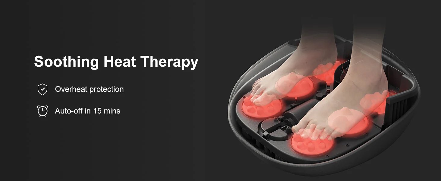 Medcursor Shiatsu Foot Massager Machine with Heat Roller Muscle Relaxation Pain Relief Electric Fully Wrapped Foot Massage