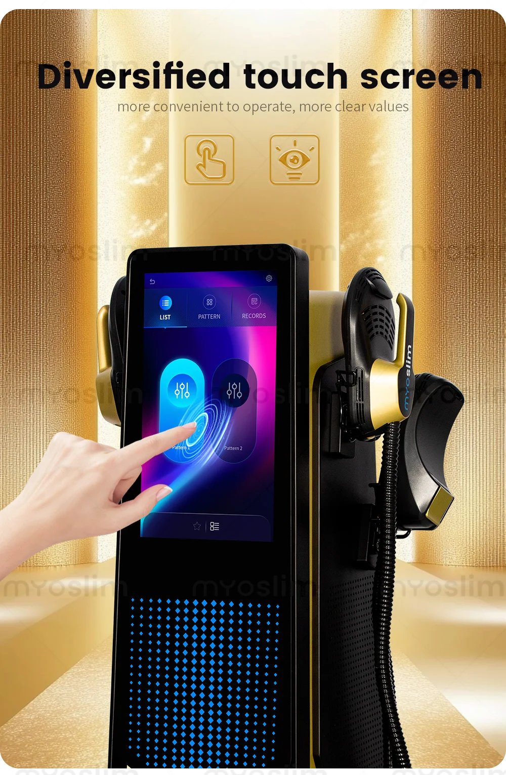 MYOslim RF EMS Body Sculpting Machine 18.5 Inch Screen Fat Weight Loss Electromagnetic Sculpt Slimming Muscle Stimulation Device